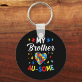 Autisme ondersteuning en bewustzijn Mijn autistisc Sleutelhanger (Voorkant)