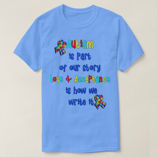 Autisme Ondersteuning Inspirerend offerte T-shirt (Design voorkant)