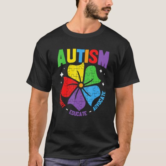 Autisme Ondersteuning Kinderen Voor Moeder Vader A T-shirt (Voorkant)