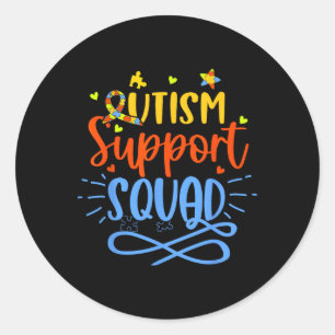 Autisme Ondersteuning Squad Autisme Bewustzijn Fam Ronde Sticker
