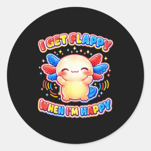 Autisme ondersteuning stimming axolotl wordt flapp ronde sticker