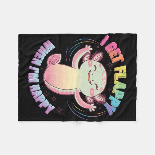 Autisme ondersteuning stimuleren Axolotl Ik krijg  Fleece Deken (Voorkant (Horizontaal))