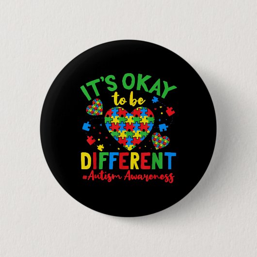 Autisme ondersteunt het oké om anders te zijn dan ronde button 5,7 cm (Voorkant)