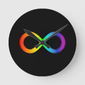 Autisme Oneindig Symbool Ronde Klok (Voorkant)