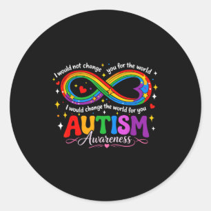 Autisme oneindigheid bewustzijn moeder regenboog ronde sticker