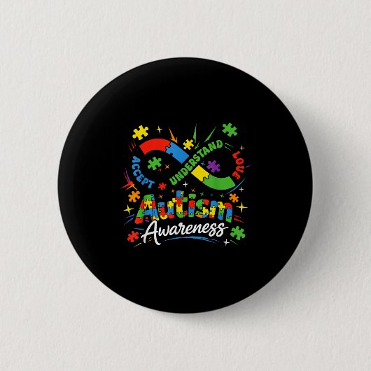 Autisme oneindigheid neurodiversiteit accepteer be ronde button 5,7 cm (Voorkant)