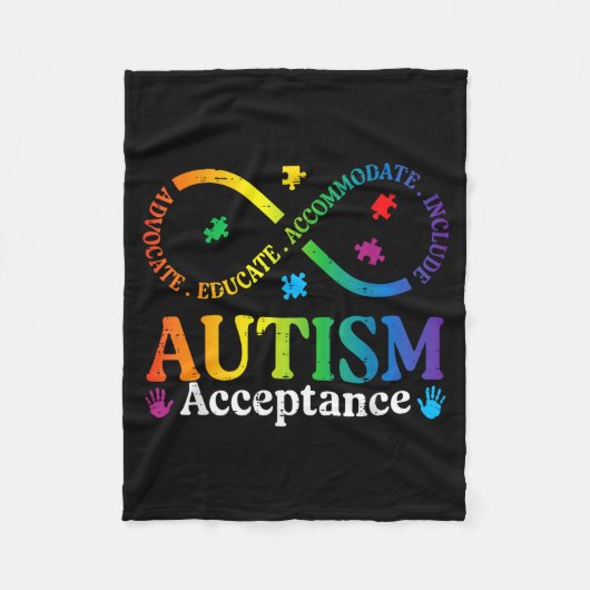 Autisme oneindigheid teken asd bewustzijn acceptat fleece deken (Voorkant)