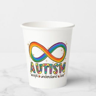 Autisme Oneindigheidssymbool Accepteer, Begrijp, H Papieren Bekers
