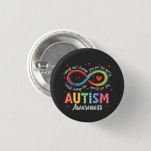 Autisme Oneindigheidssymbool Autisme Bewustzijn Ma Ronde Button 3,2 Cm (Voorkant /achterkant)