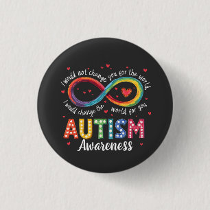 Autisme Oneindigheidssymbool Autisme Bewustzijn Ma Ronde Button 3,2 Cm