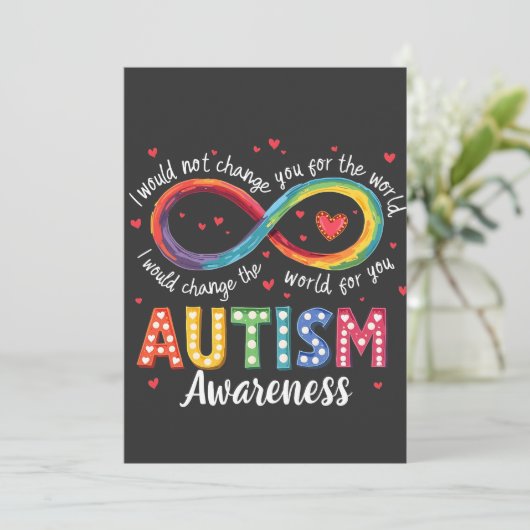 Autisme Oneindigheidssymbool Autisme Bewustzijn Ma Save The Date (Staand voorkant)