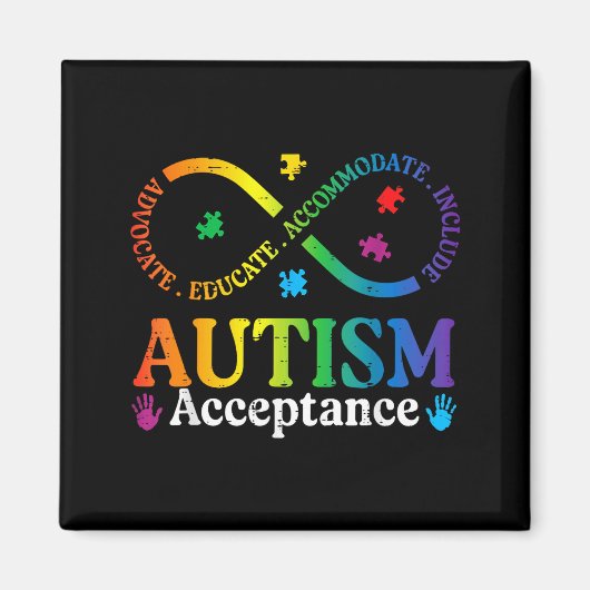 Autisme Oneindigheidsteken ASD-bewustzijn Acceptat Magneet (Voorkant)