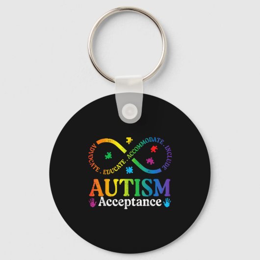 Autisme oneindigheidsteken asd bewustzijn acceptat sleutelhanger (Voorkant)