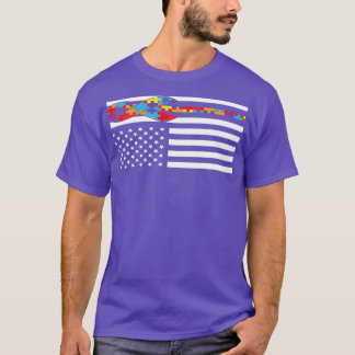 Autisme op dag van bewustwording: vlag vlag Steekp T-shirt