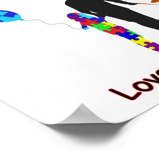 Autisme Pap met hond Poster (Hoek)