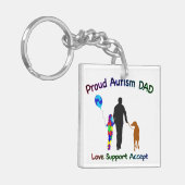 Autisme Pap met hond Sleutelhanger (Voorkant Links)