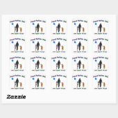Autisme Pap met hond Vierkante Sticker (Vel)