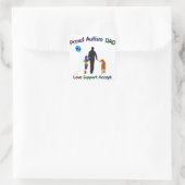 Autisme Pap met hond Vierkante Sticker (Tas)