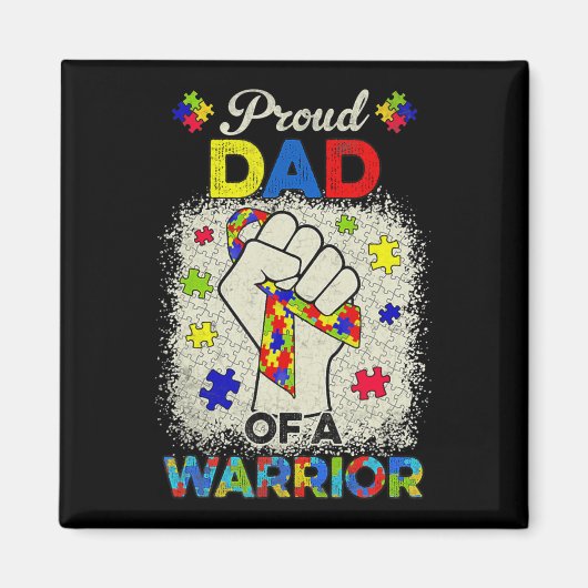 Autisme Pap van Autism Awareness Warrior Support A Magneet (Voorkant)