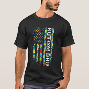 Autisme Papa Amerikaanse Vlag Puzzel Trots Papa Li T-shirt
