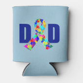 Autisme Papa Blauw Bewustzijnslint Blikjeskoeler (Voorkant)