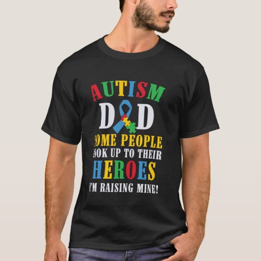 Autisme Papa, ik voed mijn Held op T-shirt (Voorkant)