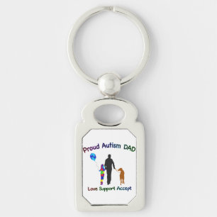 Autisme Papa met Hond Sleutelhanger