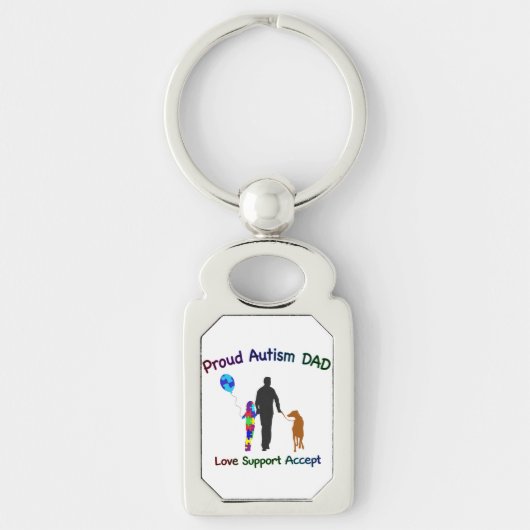 Autisme Papa met Hond Sleutelhanger (Voorkant)