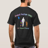 Autisme Papa met Hond T-shirt (Achterkant)
