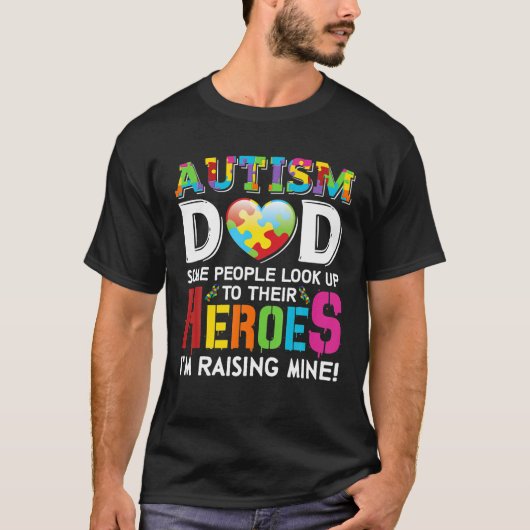 Autisme papa Mijn zoon is hero Autism Awareness T-shirt (Voorkant)