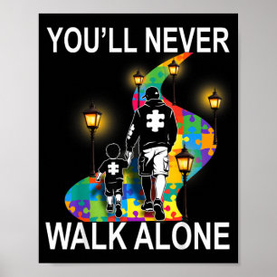 Autisme Papa Ondersteuning Alleen Puzzel Je Zal No Poster