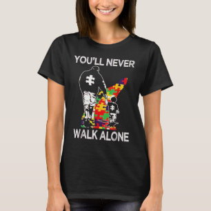 Autisme Papa Ondersteuning Alleen Puzzel Je Zal No T-shirt