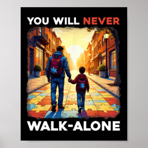 Autisme papa ondersteunt alleen Puzzle Je zal nooi Poster