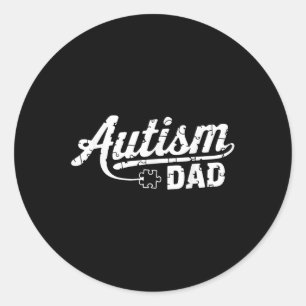Autisme Papa Puzzel Stuk Bewustzijn Acceptatie Maa Ronde Sticker