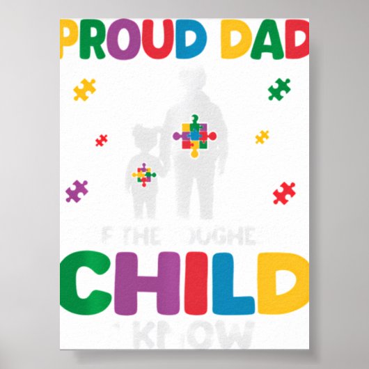 Autisme Papa Van Dochter Poster (Voorkant)
