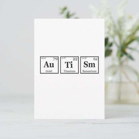 Autisme Periodic Table Element Autisme Awareness Bedankkaart (Staand voorkant)
