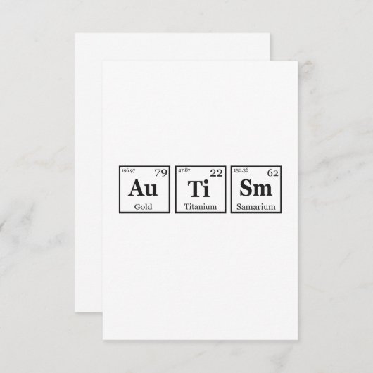 Autisme Periodic Table Element Autisme Awareness Bedankkaart (Voorkant / Achterkant)