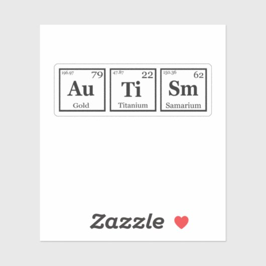 Autisme Periodic Table Element Autisme Awareness Sticker (Vel)
