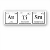 Autisme Periodic Table Element Autisme Awareness Sticker (Voorkant)