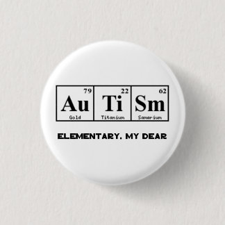 Autisme, Periodic Table Elements & Sherlock Holmes Ronde Button 3,2 Cm