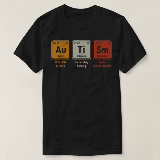 Autisme Periodic Table Elements Spelling Autistic  T-shirt (Design voorkant)