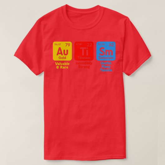 Autisme periodiek table2 t-shirt (Design voorkant)