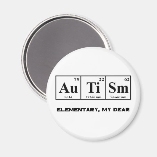 Autisme, Periodieke Tafelelementen & Sherlock Holm Magneet (Voorkant / Achterkant)