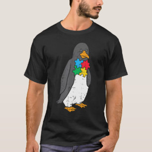 Autisme Pinguïn Puzzel Schattig ASD Bewustzijn Man T-shirt
