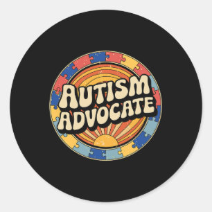 Autisme pleit voor grafische puzzelontwerponderste ronde sticker