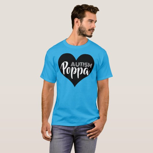Autisme Poppa Heart T-shirt (Voorkant volledig)