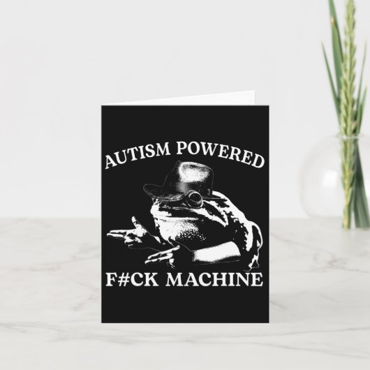 Autisme Powered F#ck Machine Grappig Meme Kikker A Kaart (Voorkant)