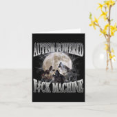 Autisme Powered F#ck Machine Grappig Meme Wolf Aut Kaart (Gele Bloem)