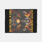 Autisme Powered F#ck Machine Grappig Skelet Meme Fleece Deken (Voorkant (Horizontaal))
