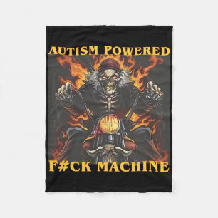 Autisme Powered F#ck Machine Grappig Skelet Meme Fleece Deken